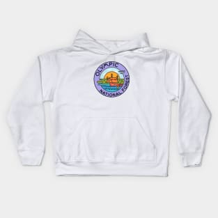 Olympic National Forest Washington Camping Canoe Kids Hoodie